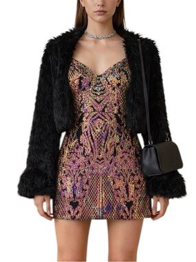 City Vibe Holographic Sequin Mini Dress Size 3 Juniors Party